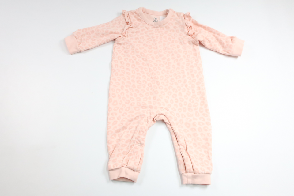 Leopardmönstrad jumpsuit från ICA I Love Eco - Storlek 74 - Rosa
