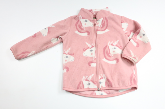 Fleecejacka med enhörningar från Strova - Storlek 86/92 - Rosa