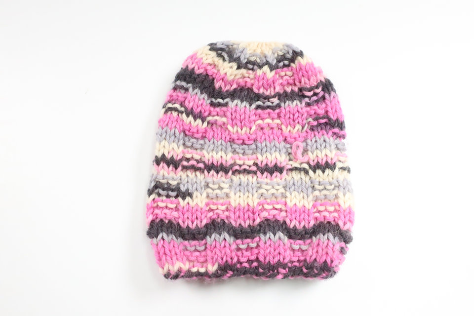 Stickad mössa från Hemstickad - Storlek 74/80 - Rosa