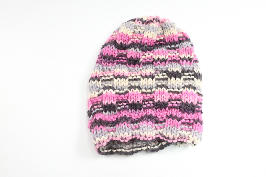 Stickad mössa från Hemstickad - Storlek 86/92 - Rosa