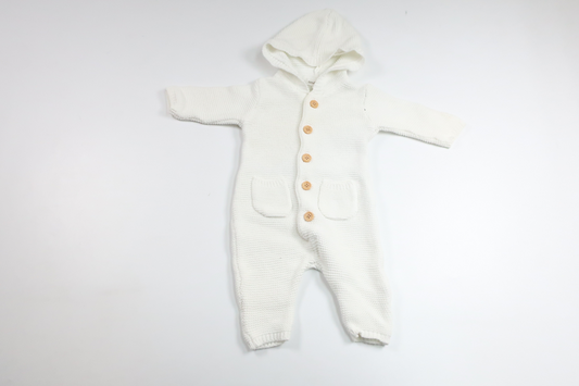 Stickad overall från Newbie - Storlek 56 - Benvit