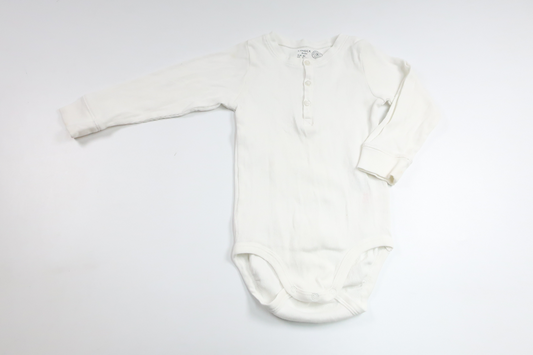 Ribbad body från Lindex - Storlek 80 - Vit
