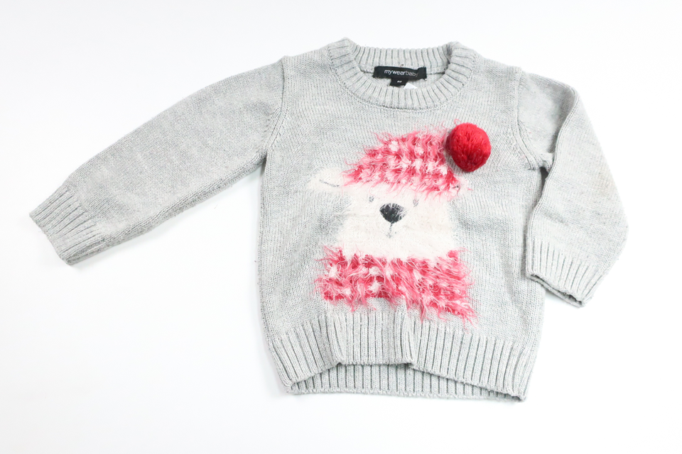 Stickad tröja från My Wear Baby - Storlek 80 - Grå