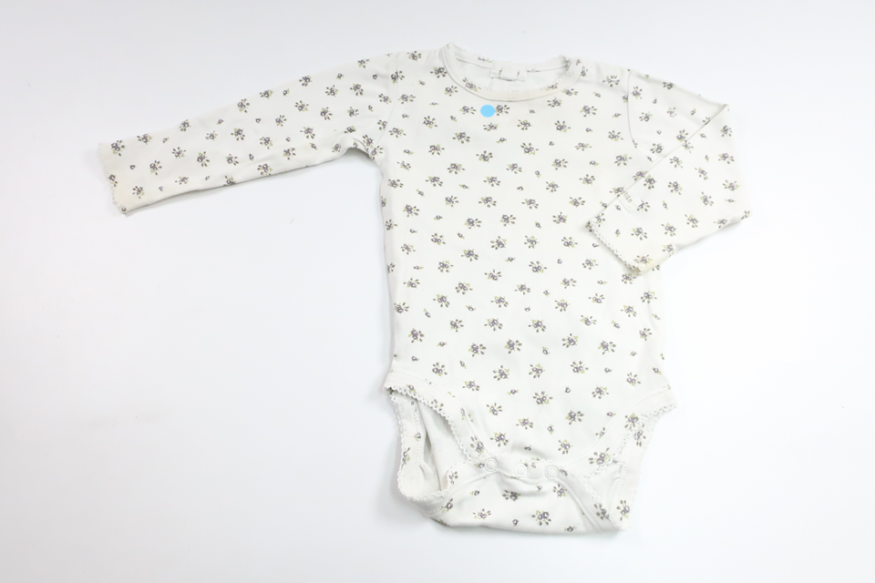 Blommig body från Newbie - Storlek 80 - Vit