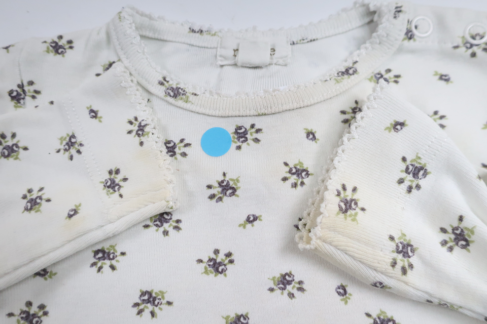 Blommig body från Newbie - Storlek 80 - Vit