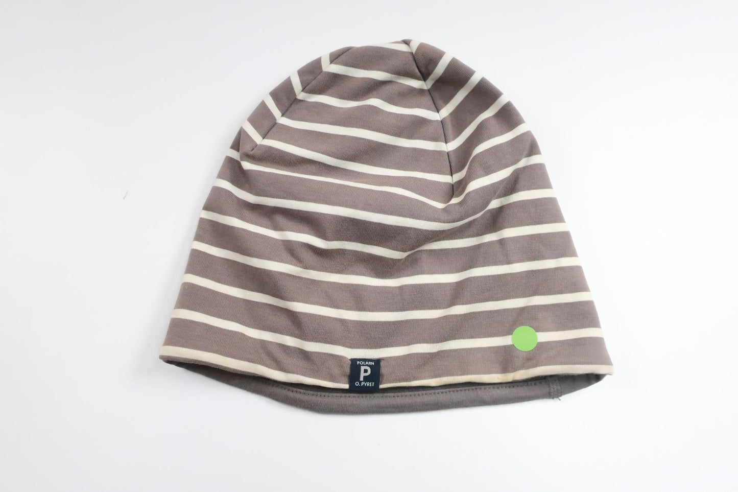 Fleecefodrad randig mössa  från Polarn o. Pyret - Storlek 48/50 - Grå