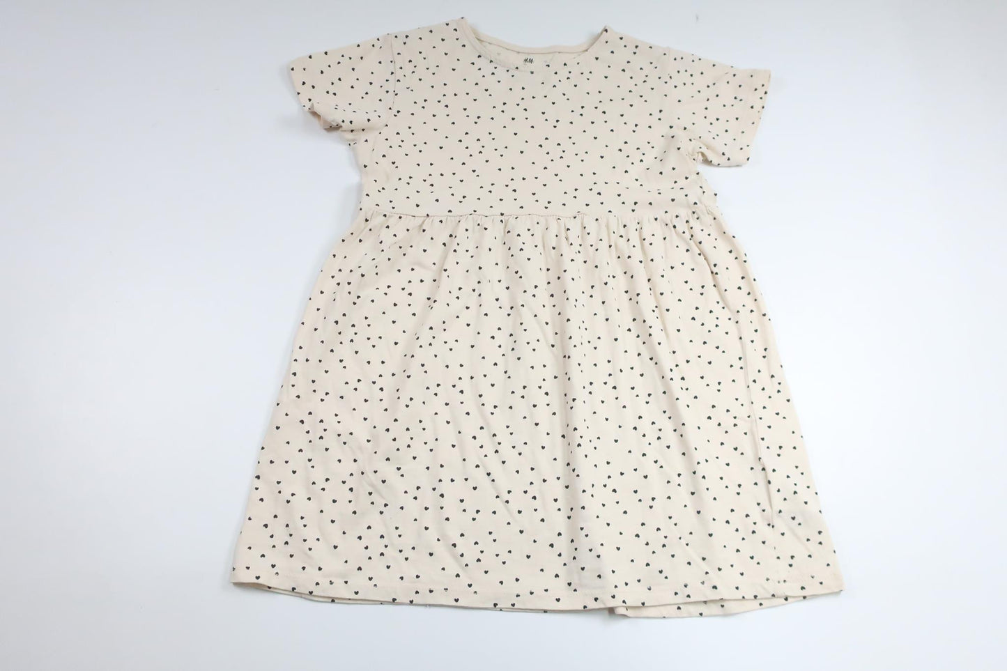 Klänning med hjärtan från H&M - Storlek 110/116 - Benvit