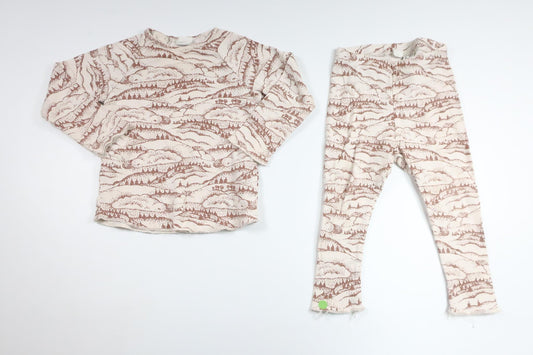 Tvådelad pyjamas från H&M - Storlek 86 - Benvit