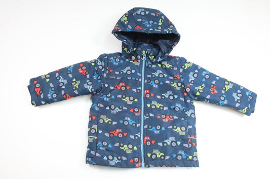 Jacka med traktorer från Name It - Storlek 86 - Marinblå