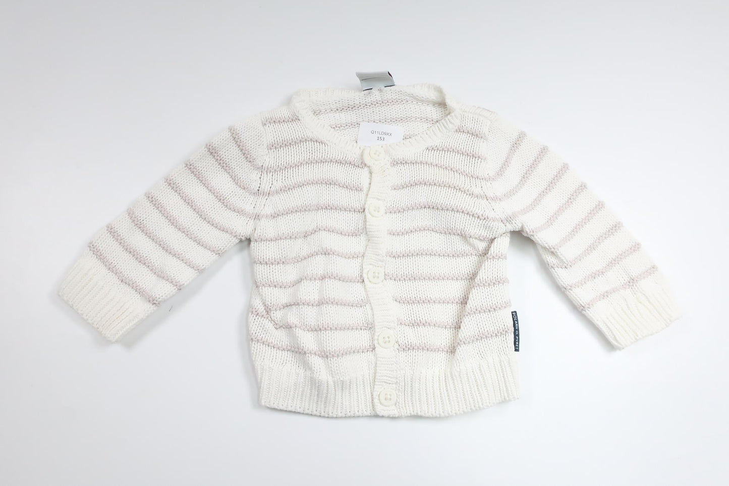 Stickad kofta från Polarn o. Pyret - Storlek 56 - Vit