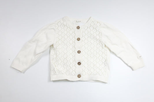 Stickad kofta från Newbie - Storlek 68 - Vit