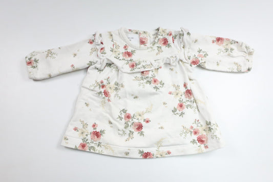 Blommig klänning från Newbie - Storlek 56 - Vit