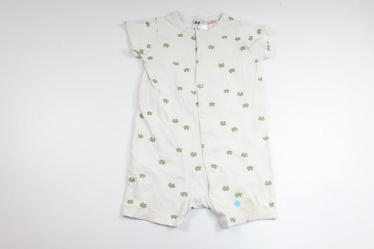 Pyjamas med grodor från H&M - Storlek 86 - Vit