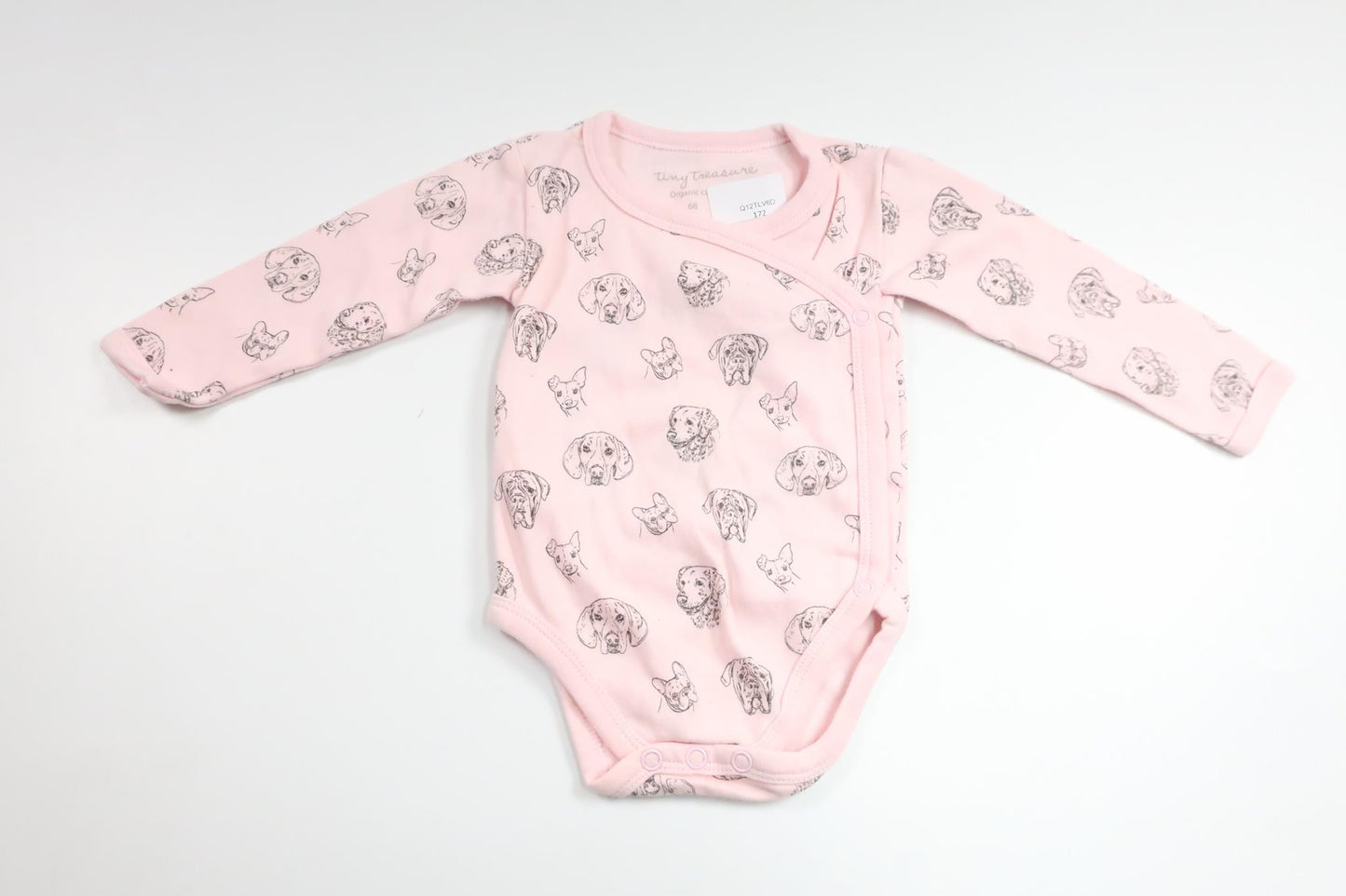 Body med hundar från Tiny Treasure - Storlek 68 - Rosa