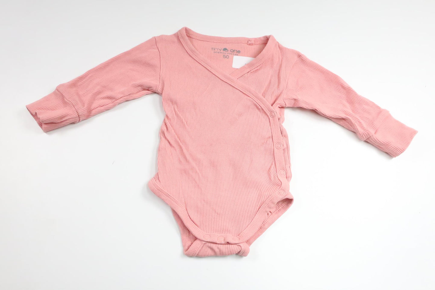 Ribbad omlottbody från Tiny One - Storlek 50 - Rosa
