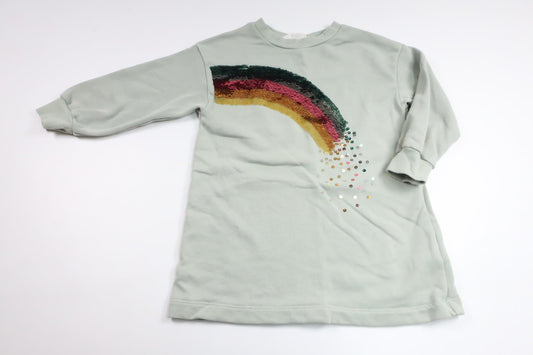 Sweatshirtklänning med vändbara paljetter från H&M - Storlek 104 - Grön