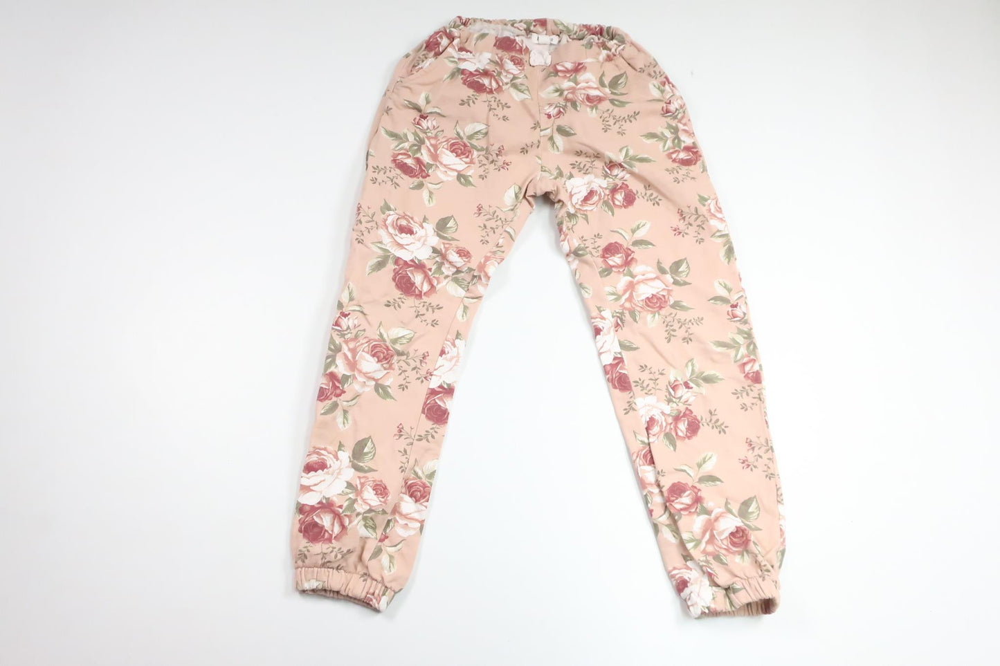 Blommiga byxor från Newbie - Storlek 128 - Rosa