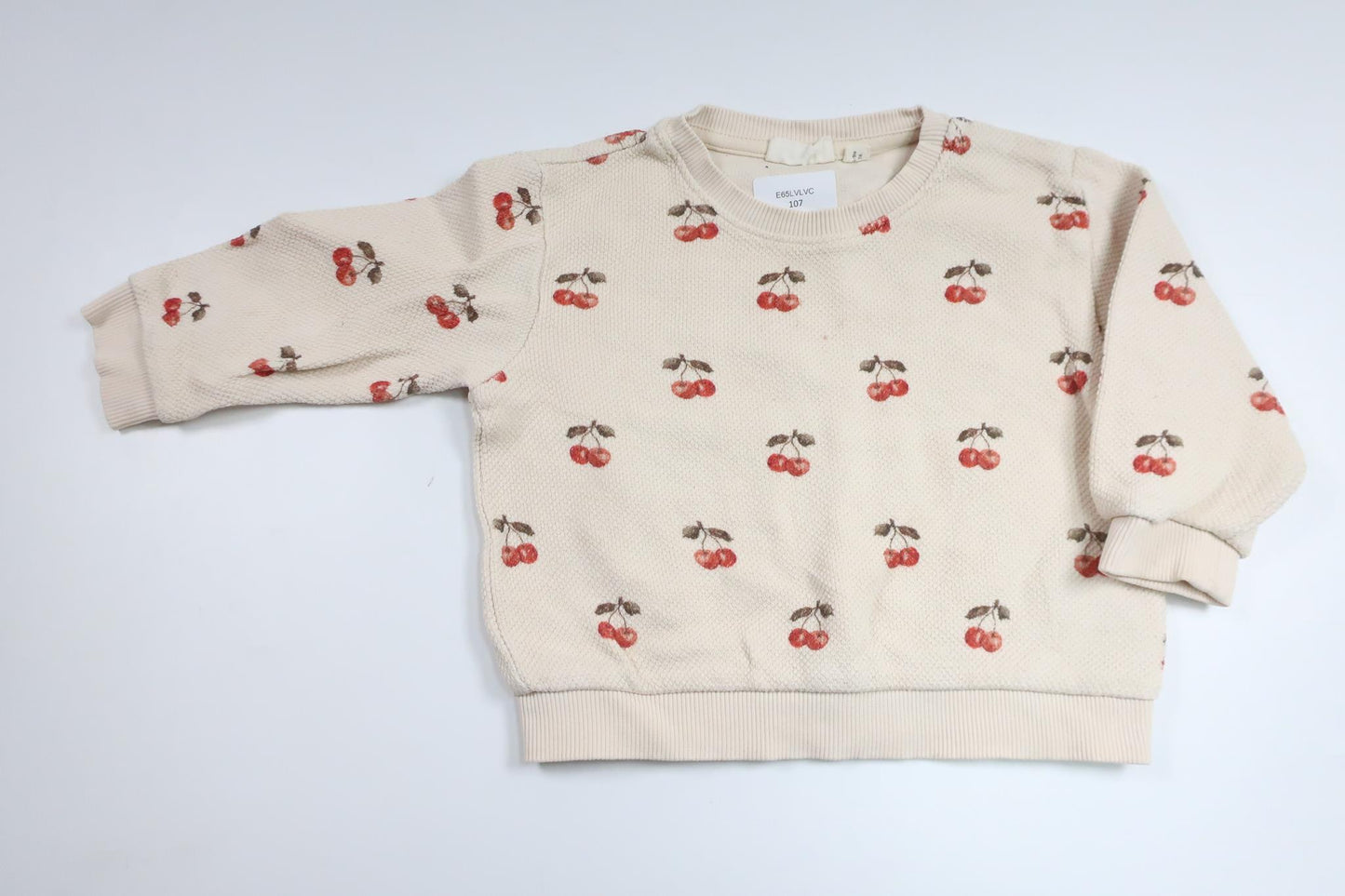 Sweatshirt med körsbär från Lil'Atelier - Storlek 74 - Benvit