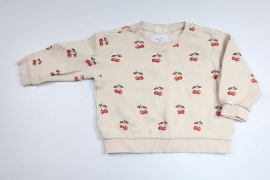 Sweatshirt med körsbär från Lil'Atelier - Storlek 74 - Benvit