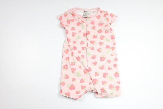 Pyjamas med jordgubbar från H&M - Storlek 80 - Rosa