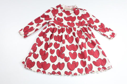 Klänning med hjärtan från Sweetie - Storlek 74 - Röd