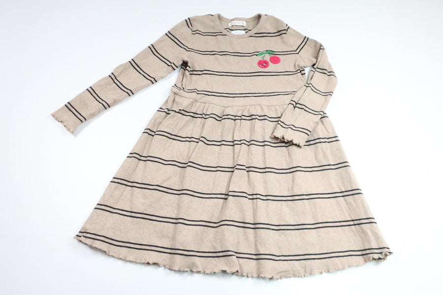 Randig ribbad klänning från Minimarket - Storlek 122/128 - Beige