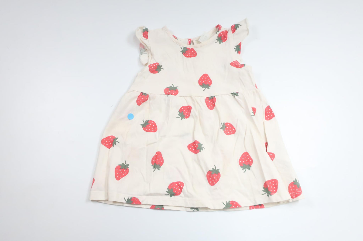 Klänning med jordgubbar från H&M - Storlek 74 - Benvit