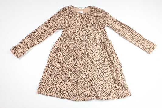 Leopard print dress from H&M - Size 122/128 - Beige