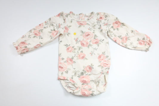 Blommig body från Newbie - Storlek 80 - Vit