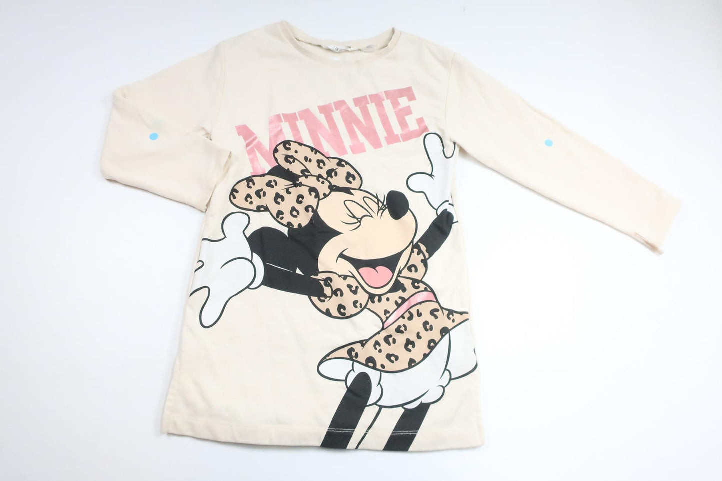 Sweatshirt dress with Minnie from H&M - Size 128 - Off-white