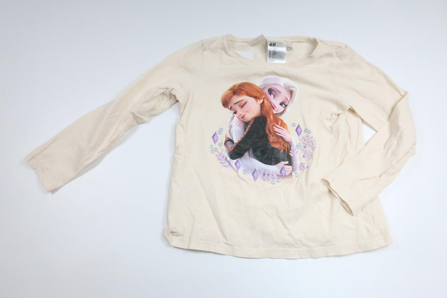 Pyjamas tröja med Frost från H&M - Storlek 122/128 - Benvit