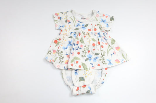 Blommig body från Polarn o. Pyret - Storlek 56 - Vit