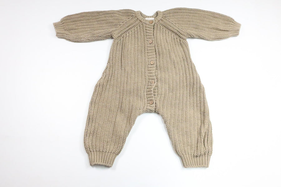 Stickad jumpsuit från Quincy Mae - Storlek 74/80 - Grön