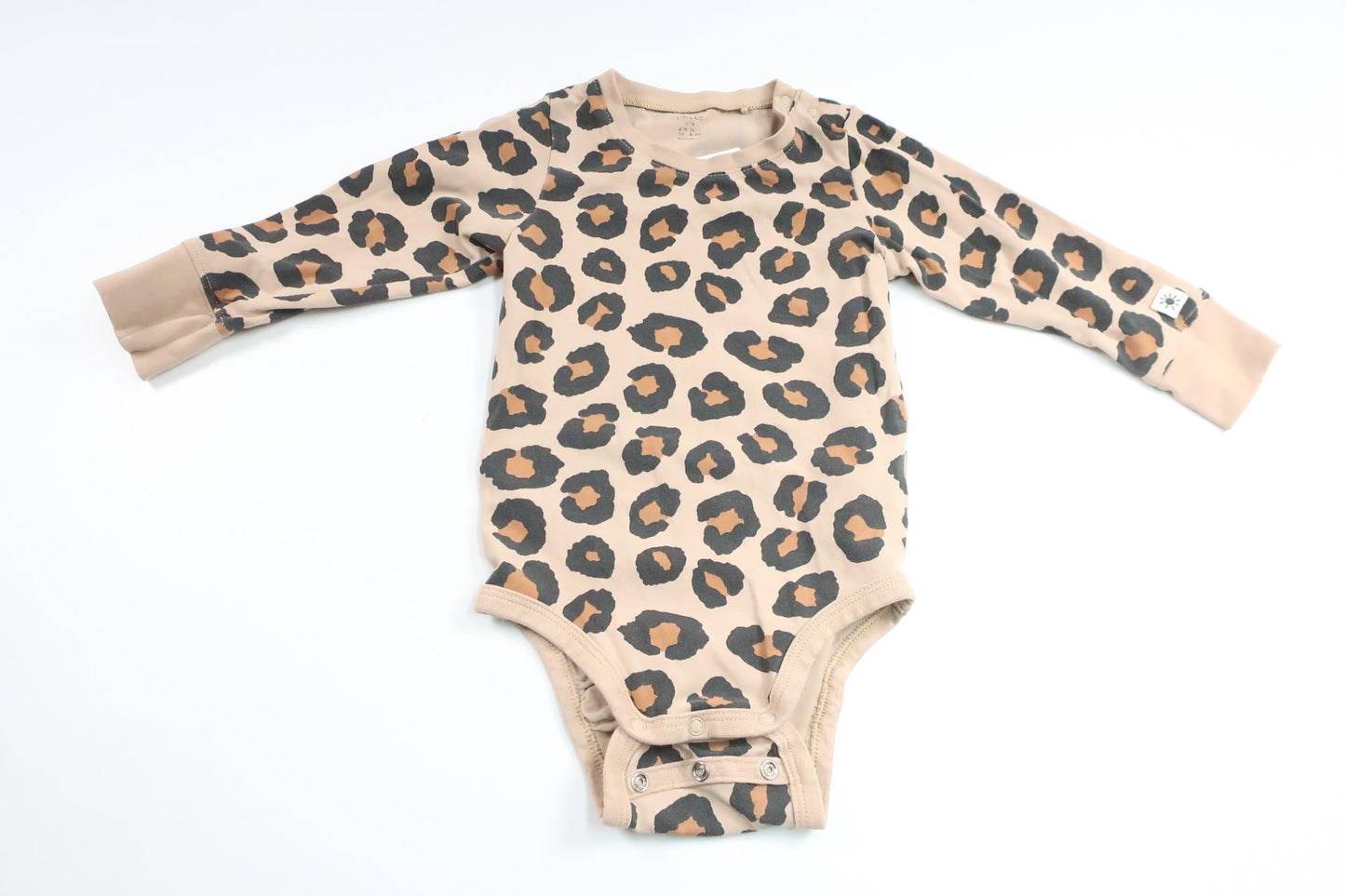 Leopardmönstrad body från Lindex - Storlek 74 - Beige
