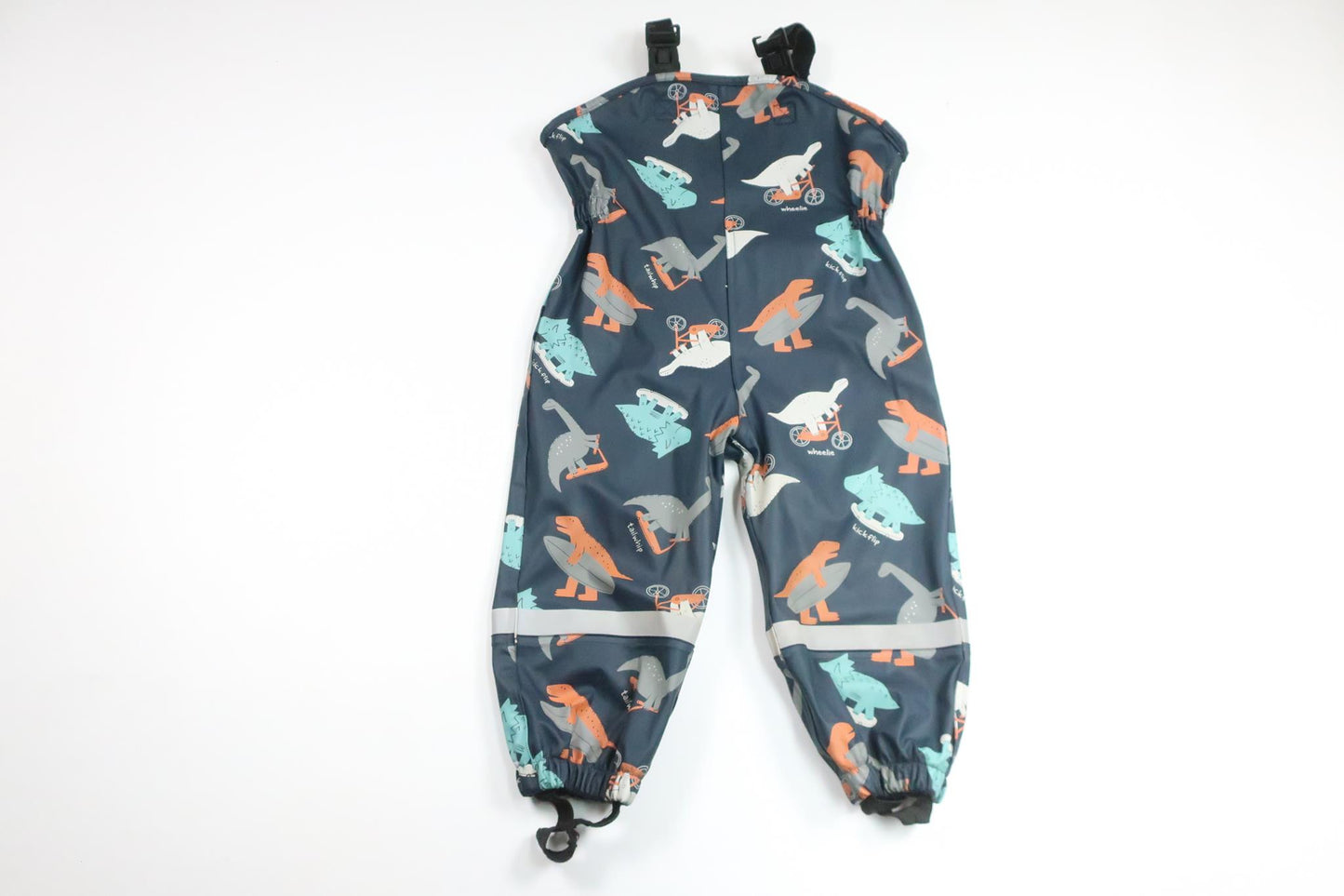 Regnbyxor med dinosaurier från Strova - Storlek 86/92 - Marinblå