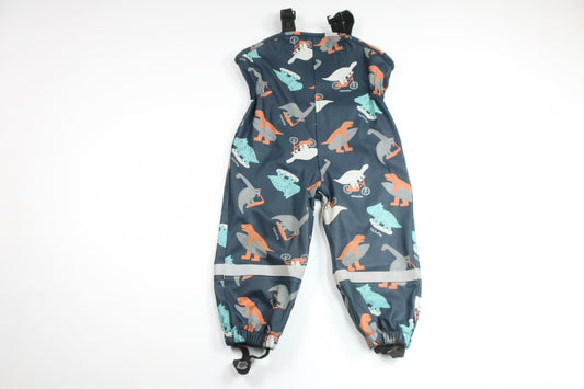 Regnbyxor med dinosaurier från Strova - Storlek 86/92 - Marinblå