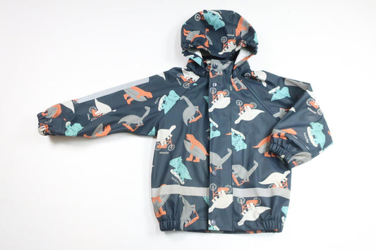 Regnjacka med dinosaurier från Strova - Storlek 86/92 - Marinblå