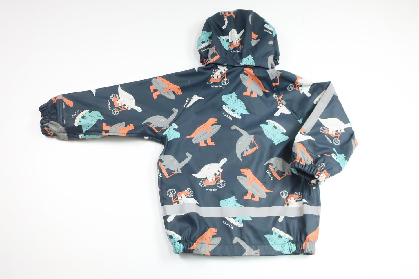 Regnjacka med dinosaurier från Strova - Storlek 86/92 - Marinblå