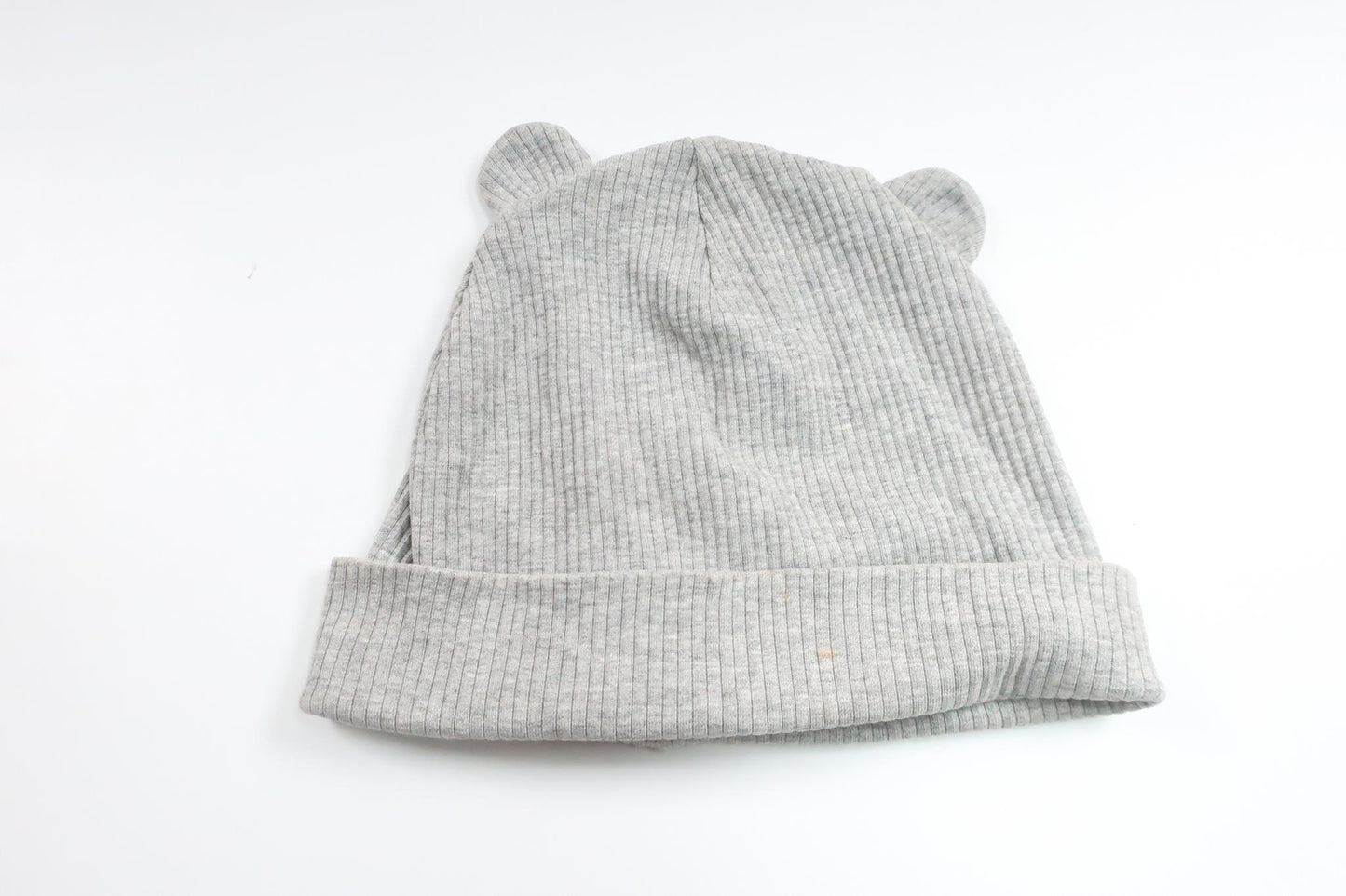 Ribbad mössa med öron från H&M - Storlek 86/92 - Grå