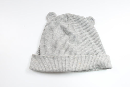 Ribbad mössa med öron från H&M - Storlek 86/92 - Grå