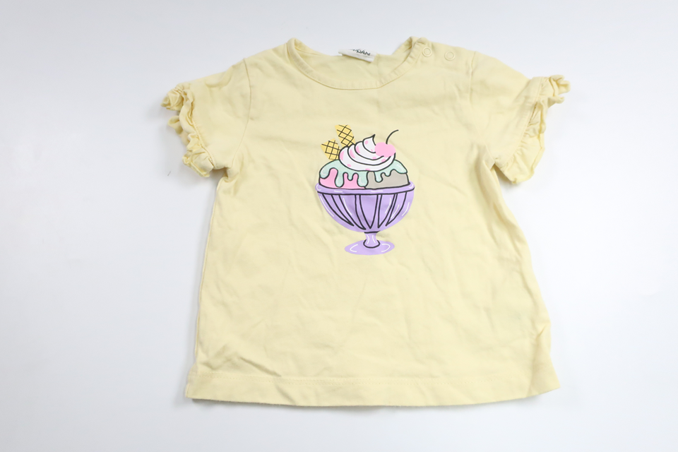 Tröja med glass från Kappahl - Storlek 74 - Gul