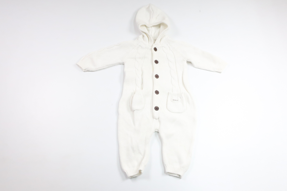 Stickad overall från Newbie - Storlek 56 - Vit