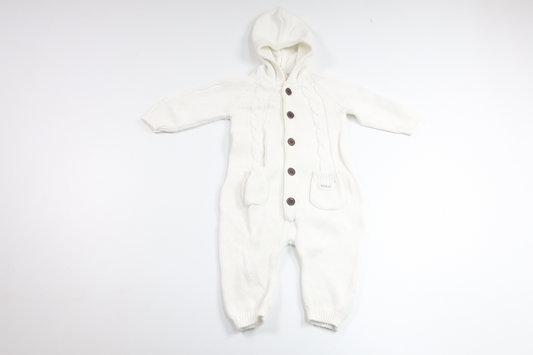 Stickad overall från Newbie - Storlek 56 - Vit