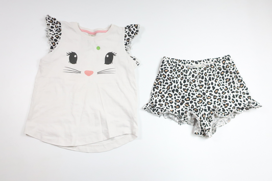 Tvådelad pyjamas från Lindex - Storlek 110/116 - Vit