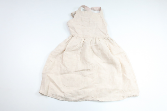 Klänning i 100% lin från H&M - Storlek 110 - Beige