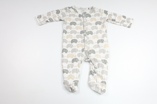 Pyjamas med elefanter från Åhléns - Storlek 62 - Beige