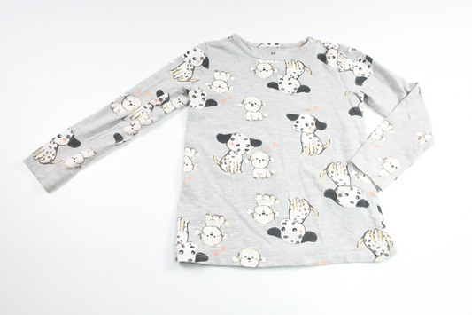 Tröja med hundar från H&M - Storlek 110/116 - Grå