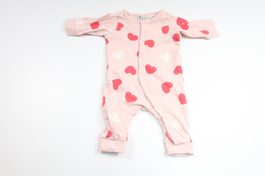 Pyjamas med hjärtan från H&M - Storlek 56 - Rosa