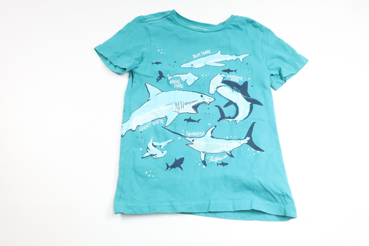 Tröja med hajar från Fatface Young Crew - Storlek 122/128 - Blå