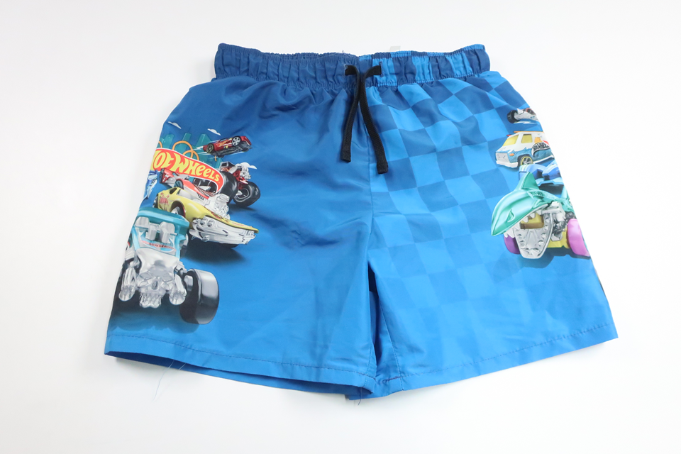 Badshorts med Hot Wheels från H&M - Storlek 122/128 - Blå